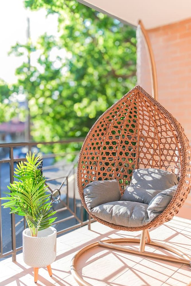 Egg chair on the balcony